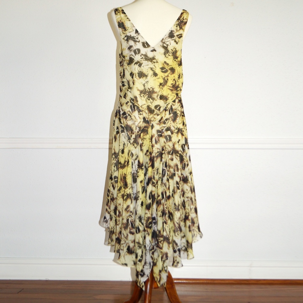 Leifsdottir Anthro Yellow Butterfly Silk Dress - Picture 4 of 7